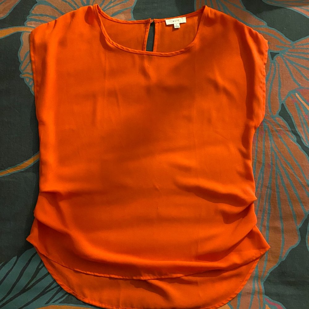 Bright Red Short Sleeve Blouse L NWOT - Picture 7 of 11